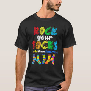 T-shirt World Down Syndrome Rock Your Socks Awareness Ds M
