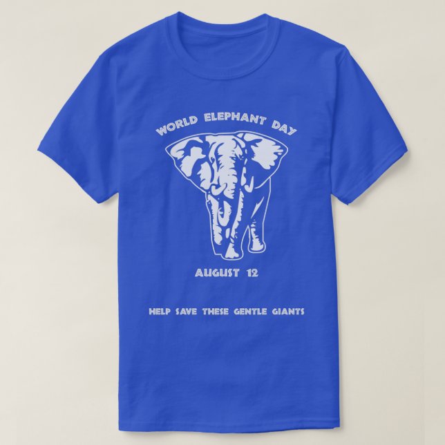 T-shirt World Elephant Day August (Design devant)