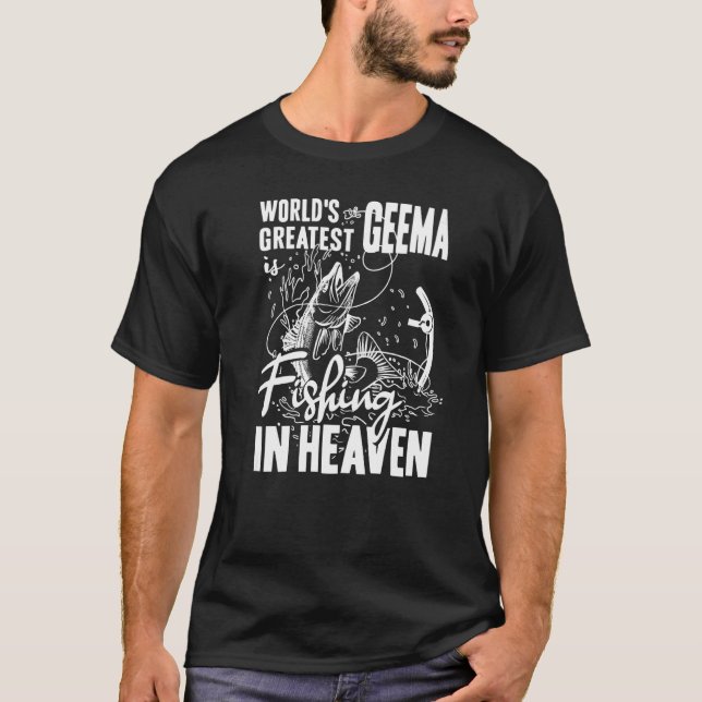 T-shirt World Greatest Grandma Fishing in Heaven Family Mo (Devant)
