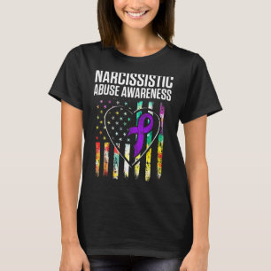 T-shirt World Narcissistic Abuse Awareness Coeur Drapeau S