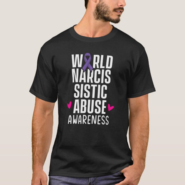 T-shirt World Narcissistic Abuse Awareness Ribbon Survivor (Devant)