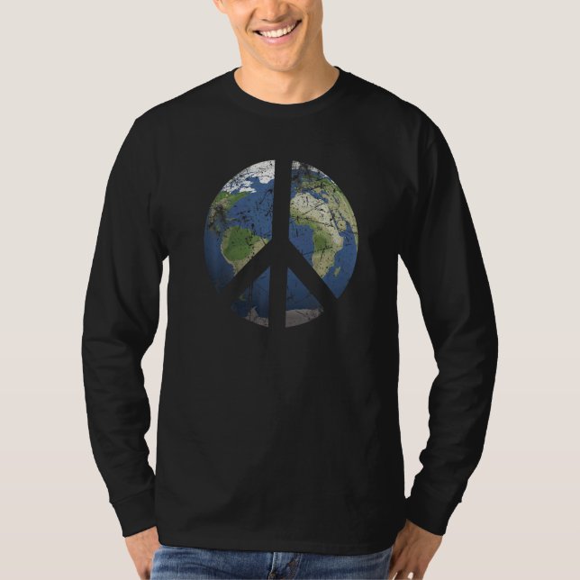 T-shirt World Peace Sign Earth Day Awareness Environmental (Devant)