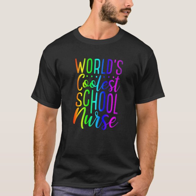T-shirt World S Coolest École Infirmière Fun Rainbow Graph (Devant)