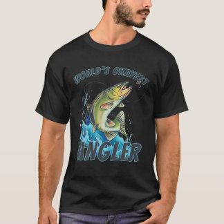 T-shirt World S Okayest Angler Funny Pêche Sarcastique