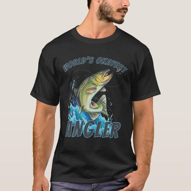 T-shirt World S Okayest Angler Funny Pêche Sarcastique (Devant)