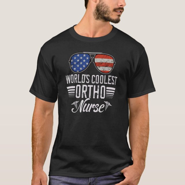 T-shirt World´s Okayest Ortho Nurse American Flag Patrioti (Devant)