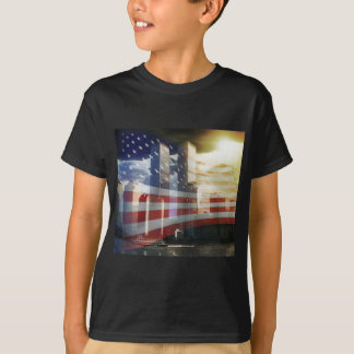 T-shirt World Trade Center avec le drapeau
