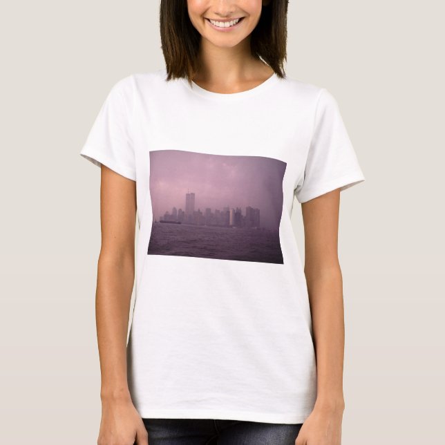 T-shirt World Trade Center Et Manhattan Skyline Dans Le Fo (Devant)