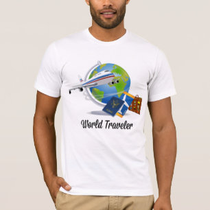T-shirt World Traveller, emballé et prêt à partir,