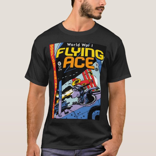 T-shirt World War 1 Flying Ace funny girl girl (Devant)