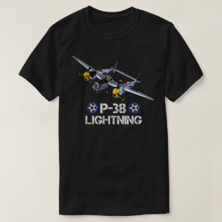 T-shirt World War 2 American P-38 Lightning Fighter Airpla