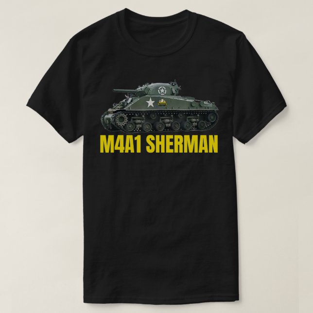 T-shirt World War 2 American Tank M4A2 Sherman mémorabilia (Design devant)