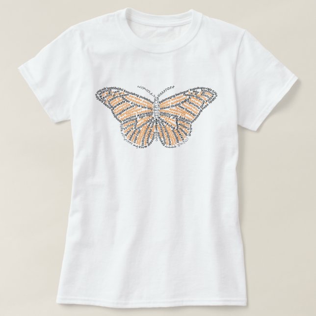 T-Shirt World Word Papillon Monarque (Design devant)