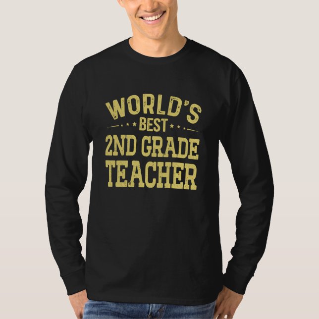 T-shirt World's Best 2nd Grade Teacher Job Title 2nd Grade (Devant)