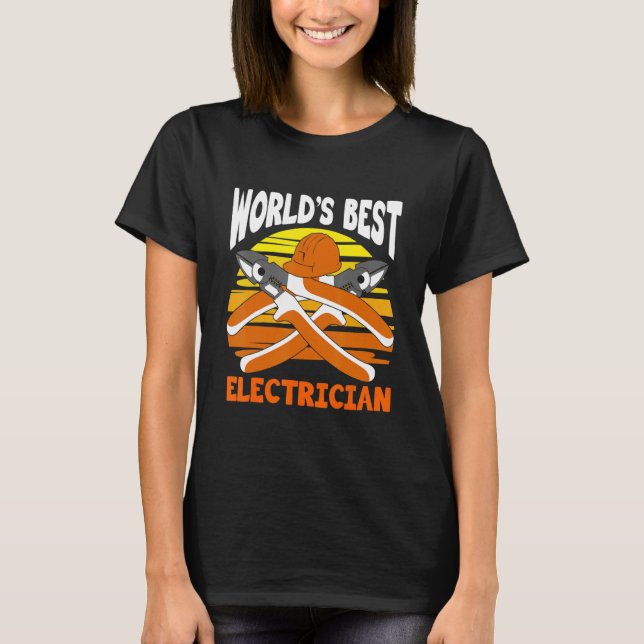 T-shirt World's Best Electrician for Electrician Electric  (Devant)