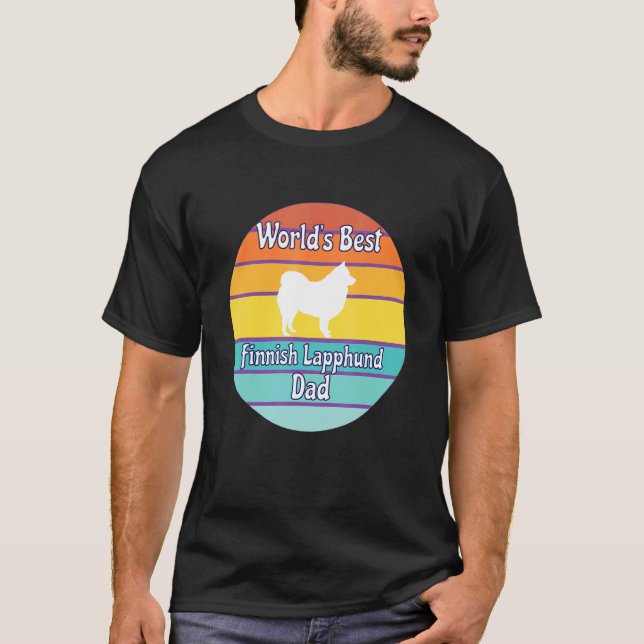 T-shirt World's Best Finnish Lapphund Dad (Devant)