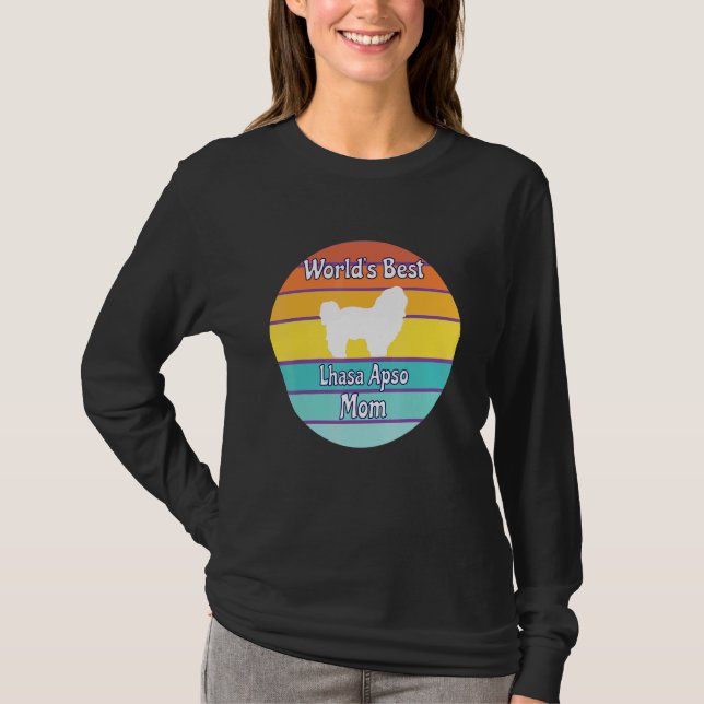 T-shirt World's Best Lhasa Apso Mom (Devant)