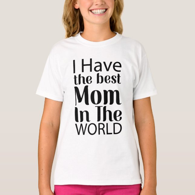 T-shirt Worlds Best Mom Élégant noir et blanc Script (Devant)