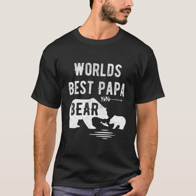 T-shirt Worlds Best Papa Bear Avec Grand Cub Chemise Grand (Devant)