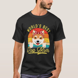 T-shirt World's Best Shiba Inu Dog Mom Retro Mother's Day