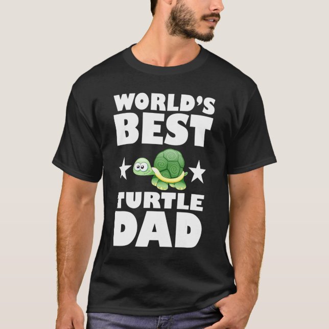 T-shirt Worlds Best Turtle Dad  Owner Lover Gift (Devant)