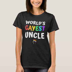 T-shirt Worlds Gayest Uncle Pride Rainbow Flag Love Lgbt L