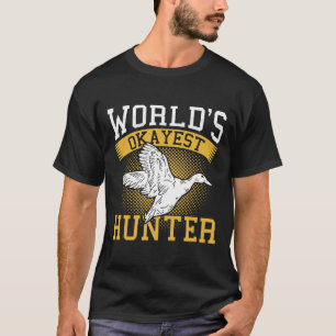 T-shirt Worlds Okayest Hunter Canard Drôle Chasse Sarcasti