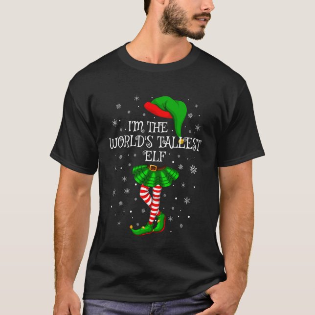 T-shirt World's Tallest Elf Christmas Family Group Women G (Devant)