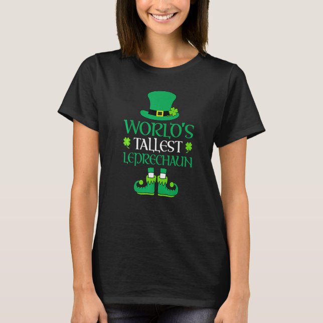 T-shirt Worldu2019s Tallest Leprechaun - Irish Shamrock St (Devant)