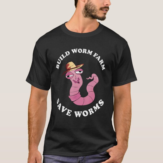 T-shirt Worm Farmer Save Worms Hat Red Wiggler Worm Compos (Devant)