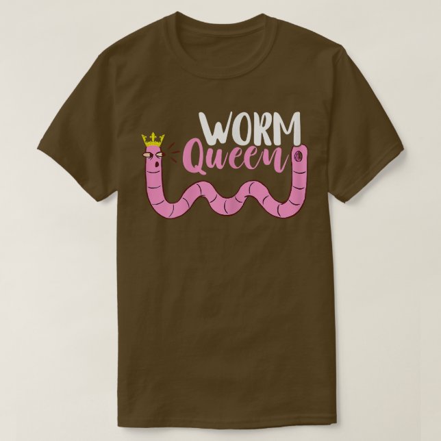 T-shirt Worm Farmer Worm Queen Crown Farmer Fermier Vermic (Design devant)