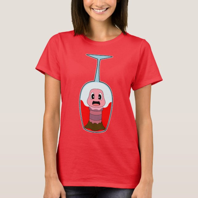 T-shirt Worm Red wine (Devant)