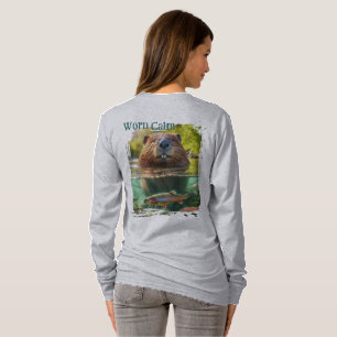 T-shirt Worn Calm Cerf et Castor à la scène de Trout Cre