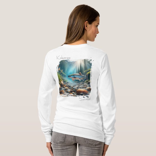 T-shirt Worn Calm | Kokanee Salmon Stream Tee (Dos entier)