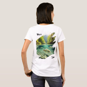 T-shirt Worn Calm Poisson dans un ruisseau de montagne N