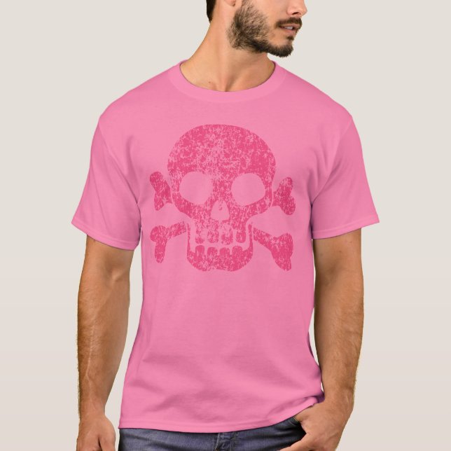 T-shirt Worn Out Skull and Crossbones (Devant)