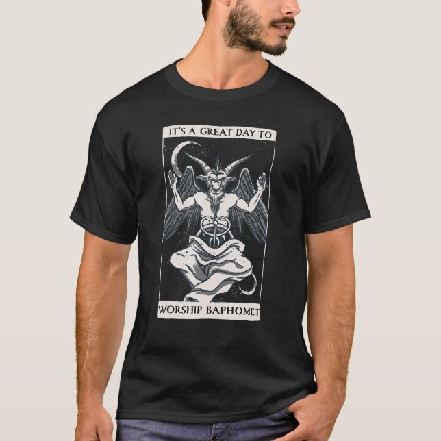 T-shirt Worship Baphomet   Baphomet Tarot Cards (Devant)