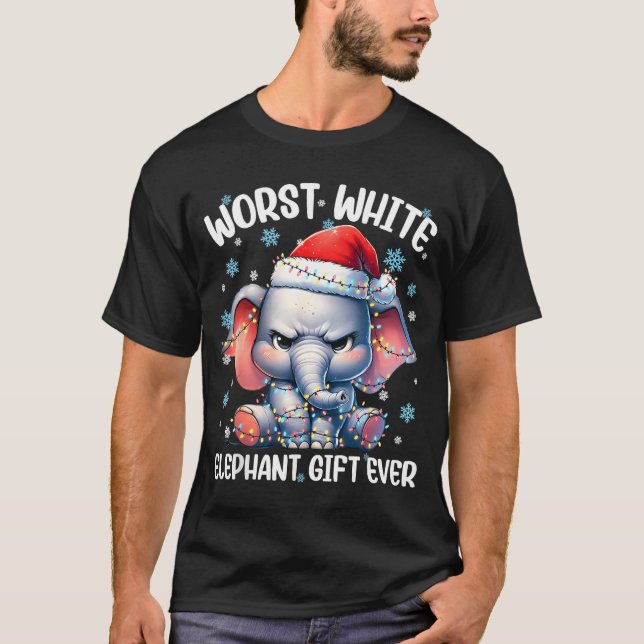 T-shirt Worst White Elephant Ever Christmas Xmas Under 15  (Devant)