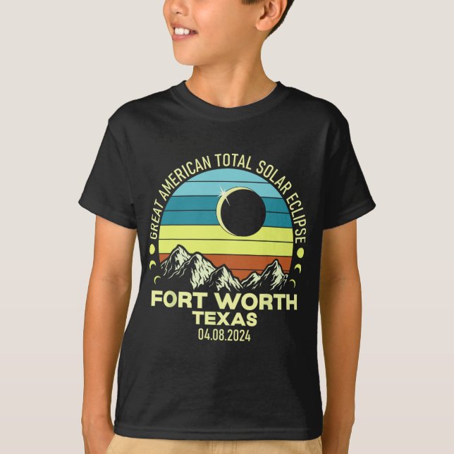 T-shirt Worth Texas Total Solar Eclipse 2024 (Devant)
