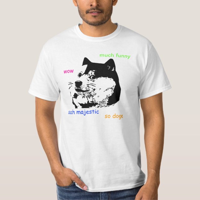 T-shirt Wouah. Un tel T-shirt. Ainsi doge de shibe (Devant)