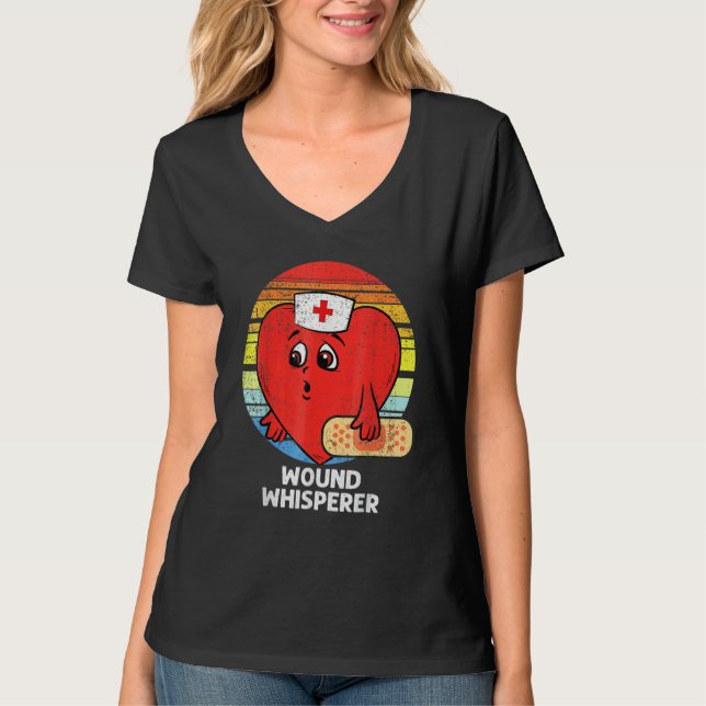T-shirt Wound Whisperer Valentines Day Nurse RN LPN Nursin (Devant)