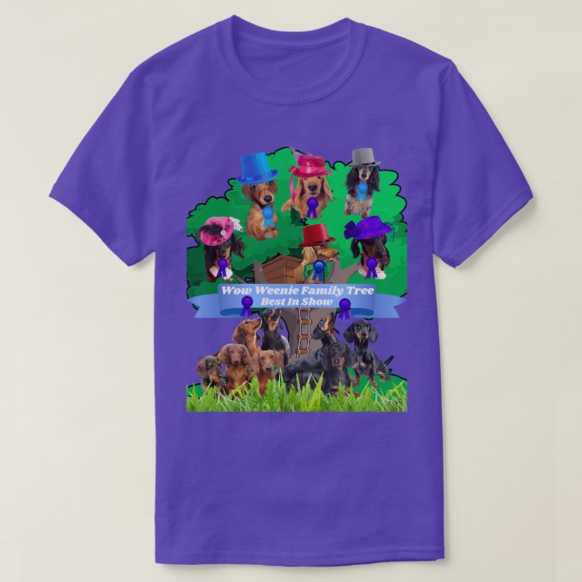 T-shirt Wow Weenie Family Tree Purple Tee Pour Hommes/Femm (Design devant)
