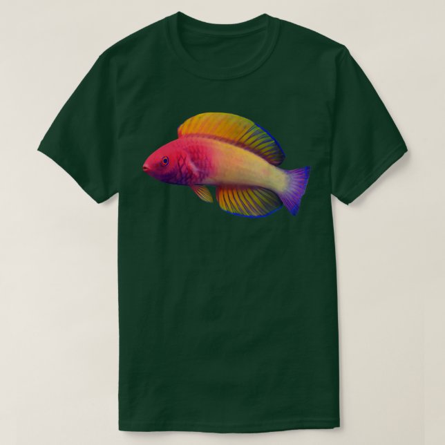 T-shirt Wrasse de fées à voile rose (Design devant)