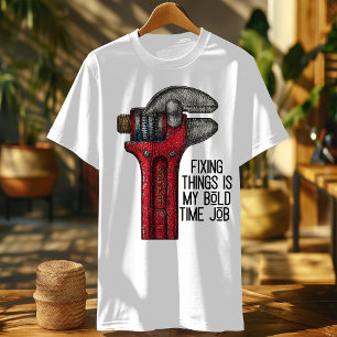 T-shirt Wrench vintage - Fixer Les Choses Est Mon Temps De
