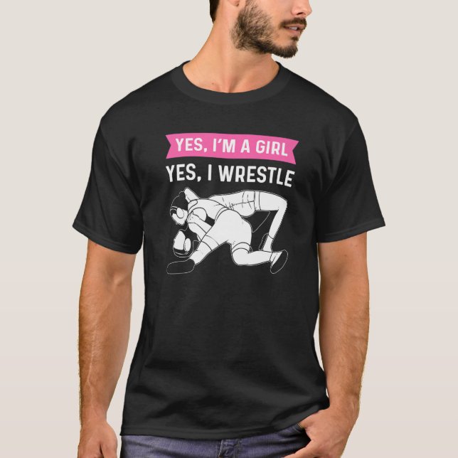 T-shirt Wrestling Female Wrestler Girl Wrestling (Devant)