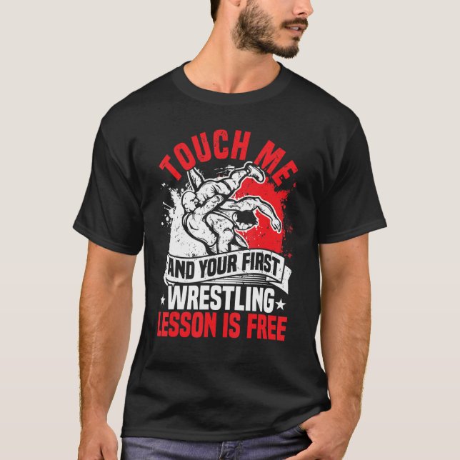 T-shirt Wrestling Funny First Lesson in Wrestling (Devant)