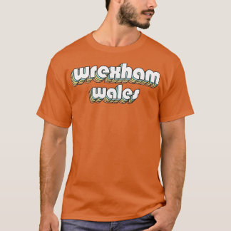 T-shirt Wrexham Wales Retro Rainbow Typographie style pass