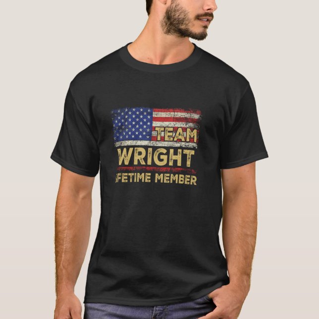 T-shirt Wright Nom de famille Shirt Team Wright Membre à v (Devant)
