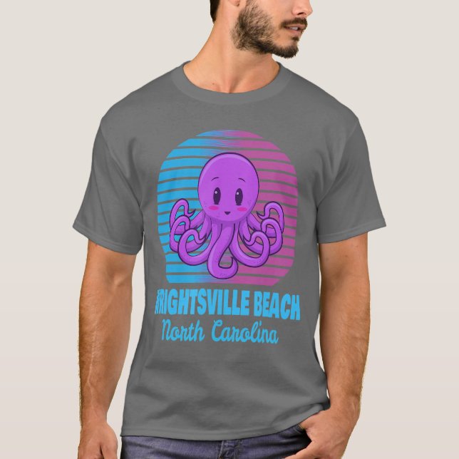 T-shirt Wrightsville Beach Vacation Cute Octopus for Men W (Devant)