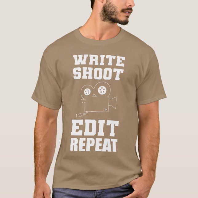 T-shirt Write Shoot Edit Editor in Chief Gift family (Devant)